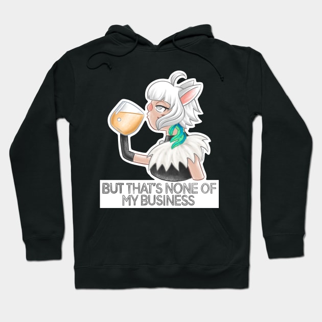 Y'shtola Rhul from FF14 as Kermit the Frog Meme sipping tea - But that's none of my business Hoodie by SamInJapan